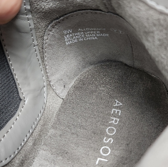 Aerosoles Allowance Women's Grey Suede Leather Ankle Boots Zip Up Wide Size 9W - Picture 13 of 14